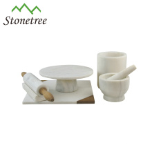 Best Seller Marble Kitchenware White Stone Tableware Set